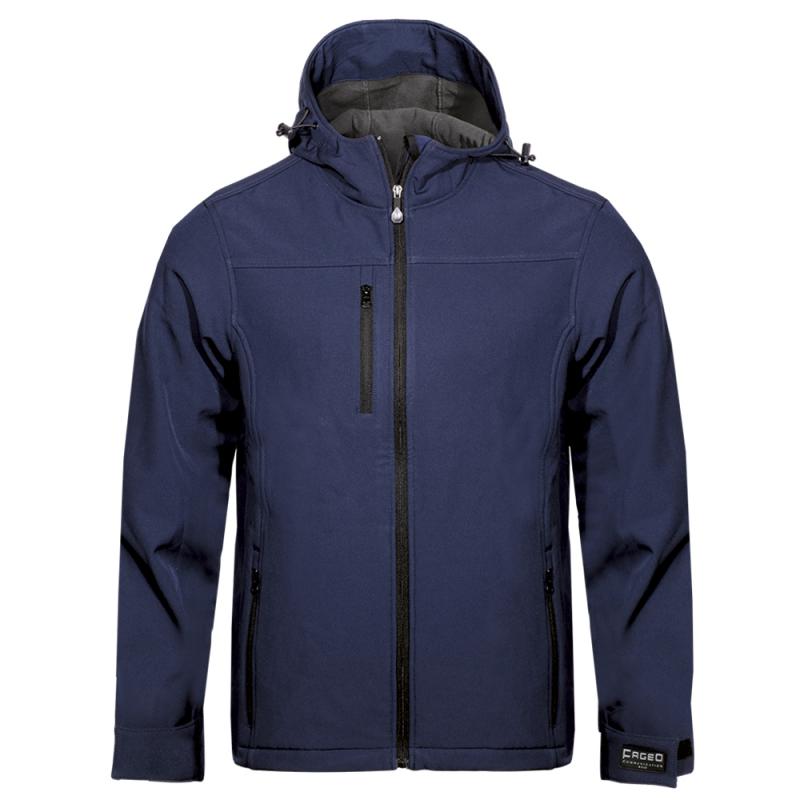 FAGEO SOFTSHELL JACKET WITH HOOD NAVY BLUE