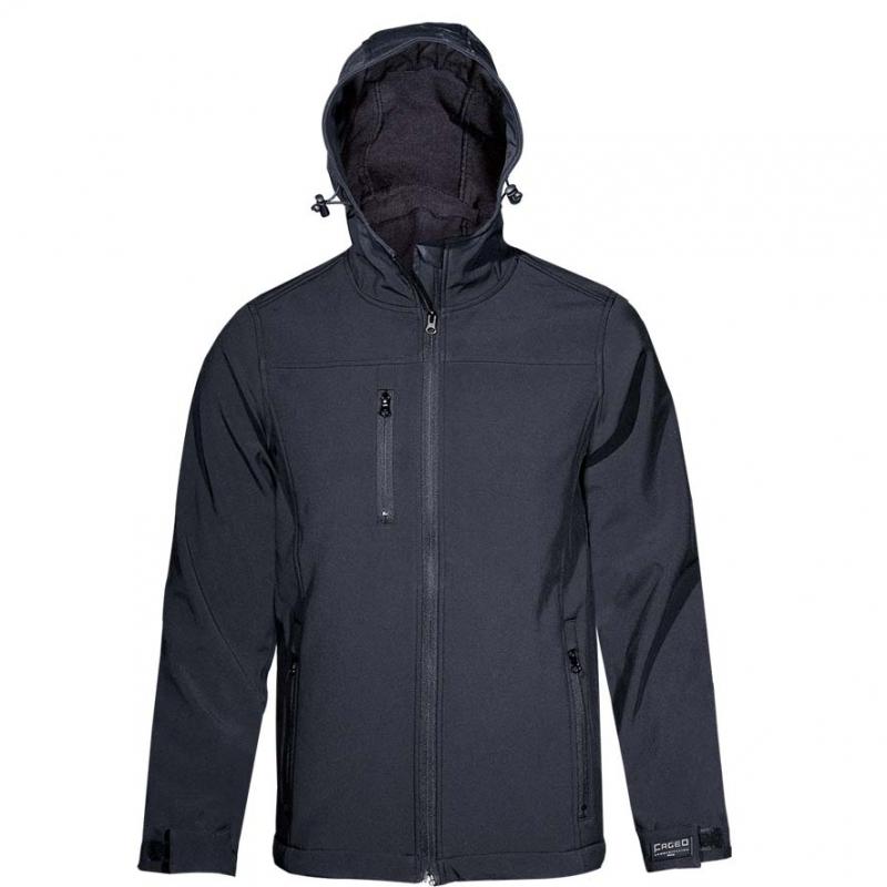 FAGEO SOFTSHELL JACKET WITH HOOD BLACK