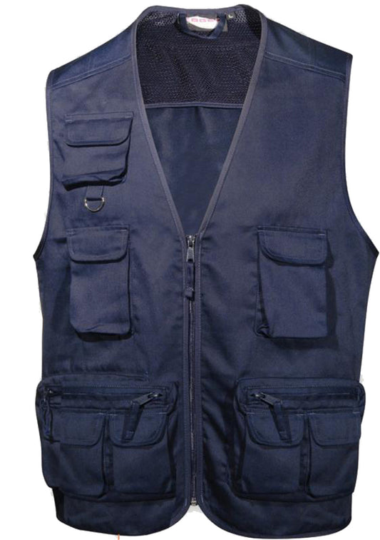 FAGEO MULTI POCKET GILET NAVY BLUE