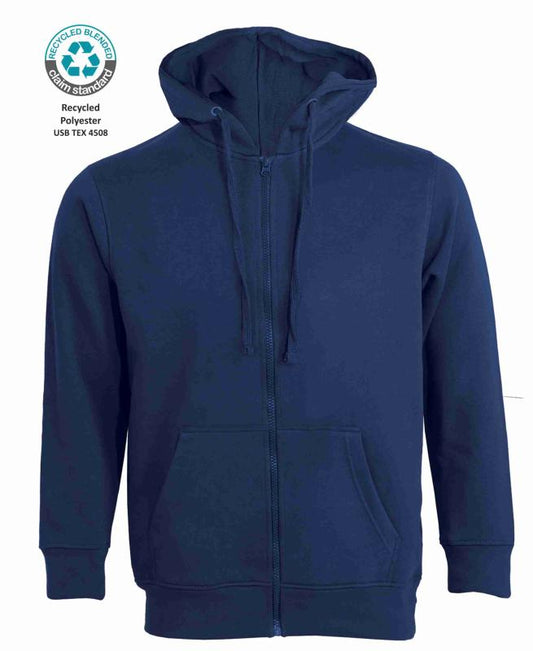 K-PRIME HOODED WITH ZIP 330gsm NAVY BLUE