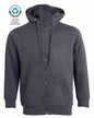 K-PRIME HOODED WITH ZIP 330gsm DARK GREY