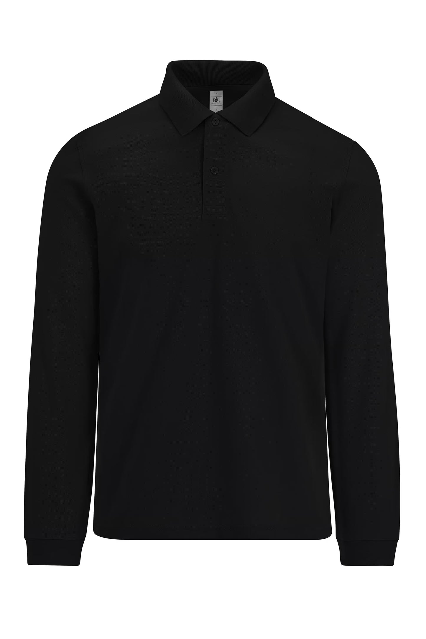 B&C MY POLO 180 Men’s long sleeves BLACK