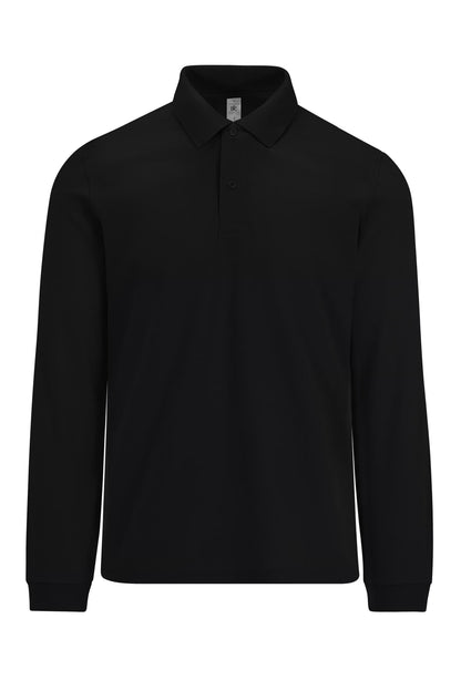 B&C MY POLO 180 Men’s long sleeves BLACK