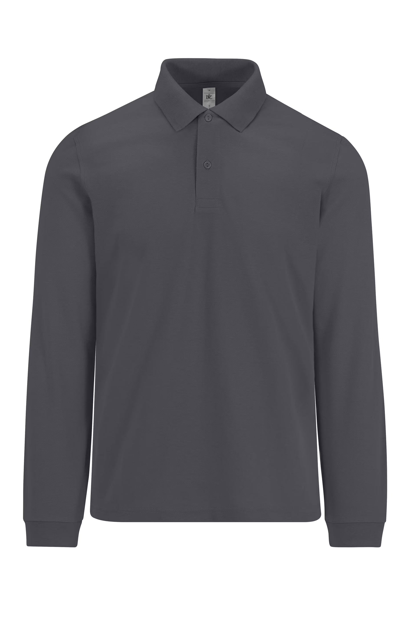 B&C MY POLO 180 Men’s long sleeves DARK GREY