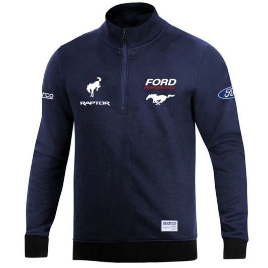 SPARCO FORD HALF ZIP SWEATSHIRT NAVY BLUE