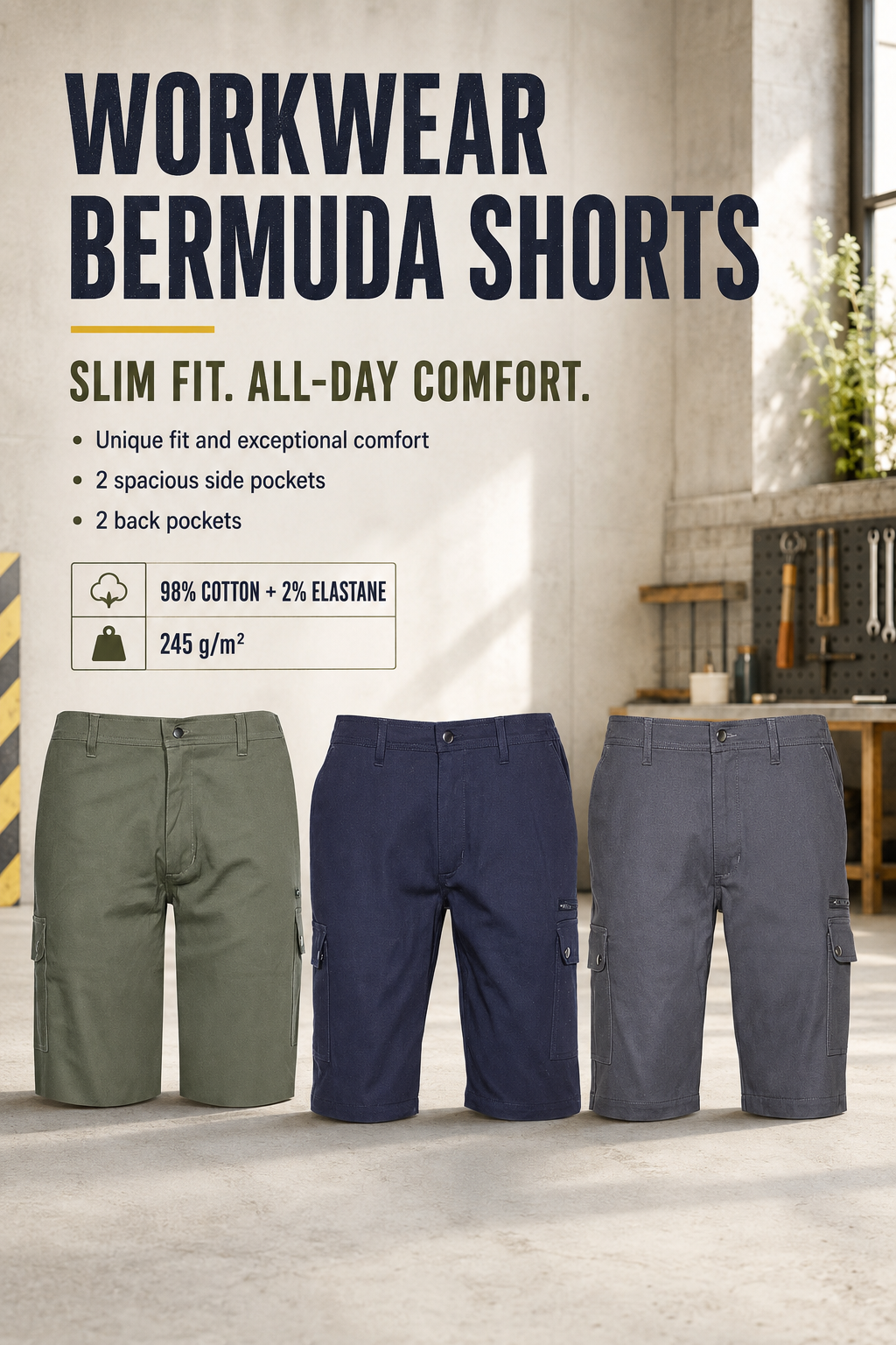 FAGEO WORKING STRETCH SHORT